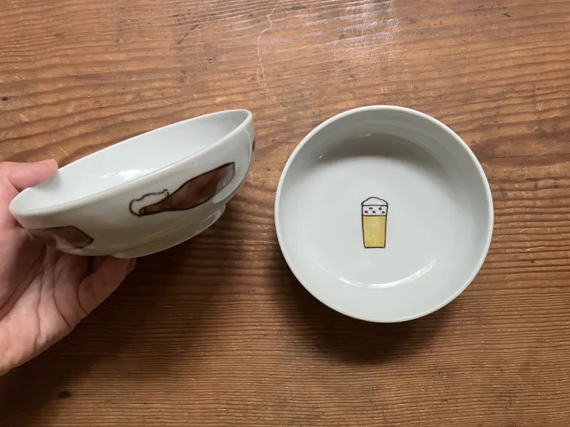 ビールのお供にポテトサラダを盛り付けたい器