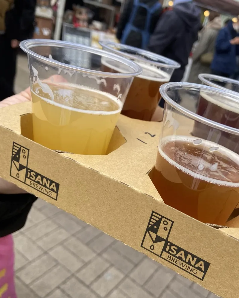 ビアフライト！飲み比べセットがお楽しみいただげす。ビールイベントと言えば絶対にコレ！