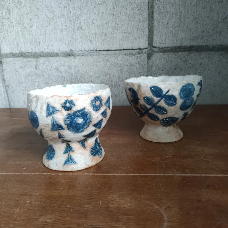 動植物がモチーフの高杯