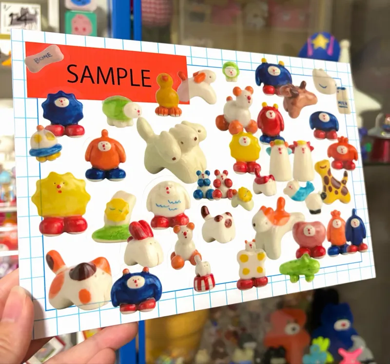 陶器透明ステッカー全3種類。画像は3種類合体サンプルです！