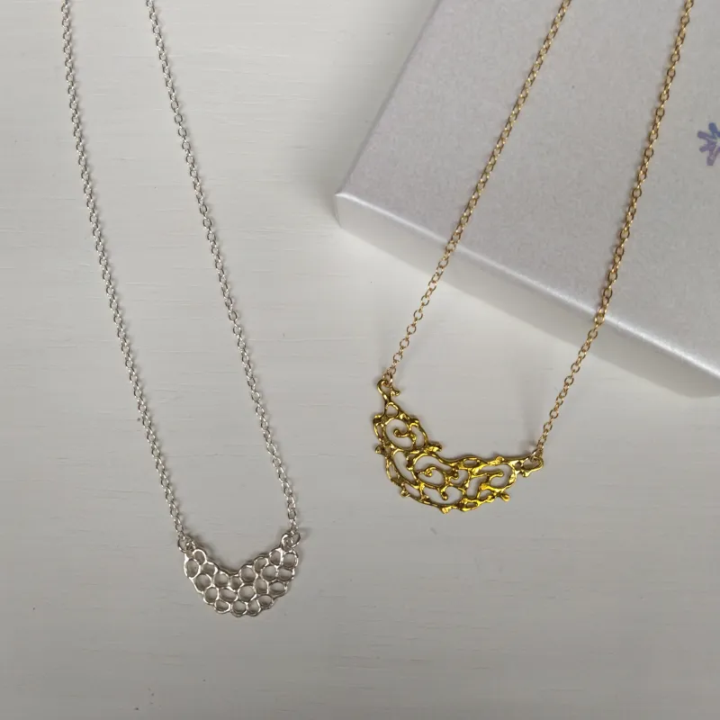 『moon drop』『arabesque』5cmのアジャスター付きのチェーンネックレス