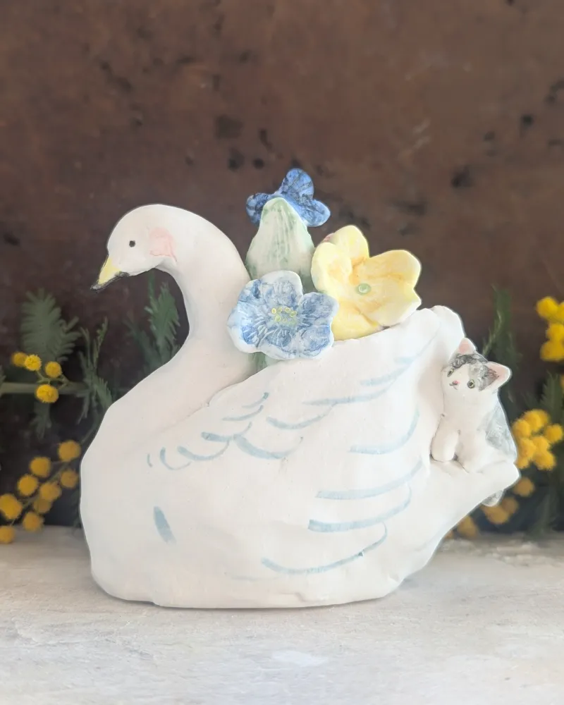 白鳥とお花
きれいな組合せです！